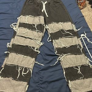 stylish black and grey jeans